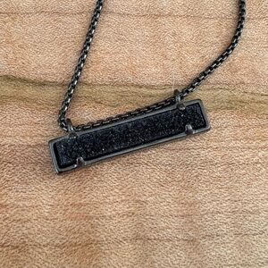 Kendra Scott Black Bar Druzy Pendant Necklace